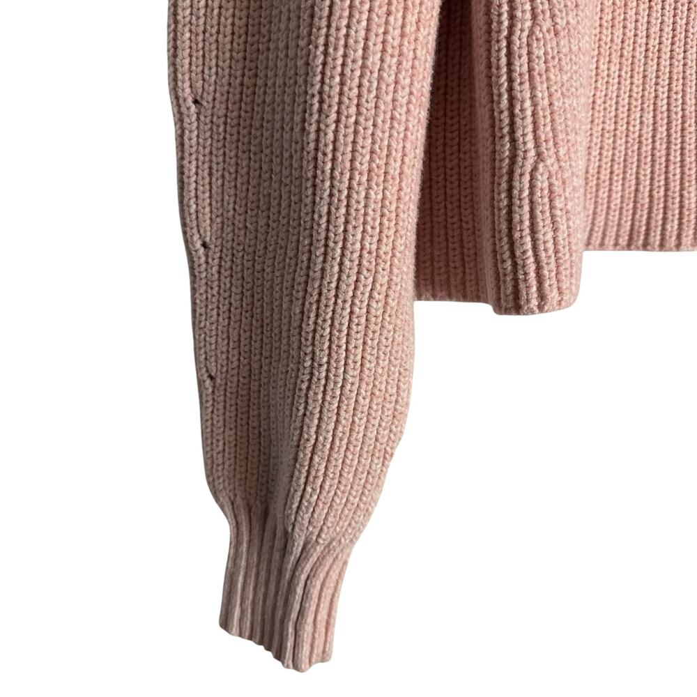 Club Monaco Pink Ribbed Knit Boxy Mock Neck Long Sleeve Pullover Sweater - Picture 14 of 16